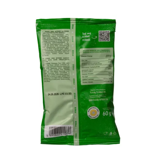 Foody Free intense hummus chips with sour cream-onion flavour