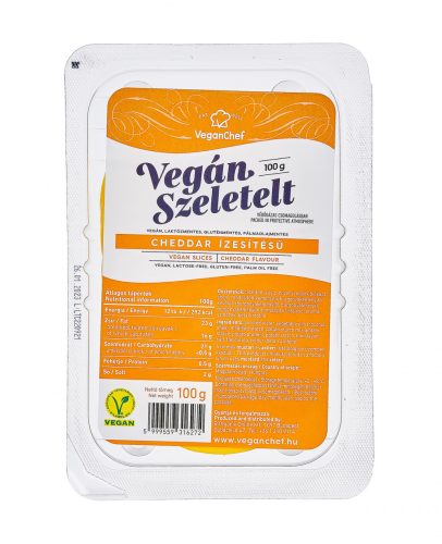 VeganChef vegán szeletelt cheddar ízesítésű 100g 