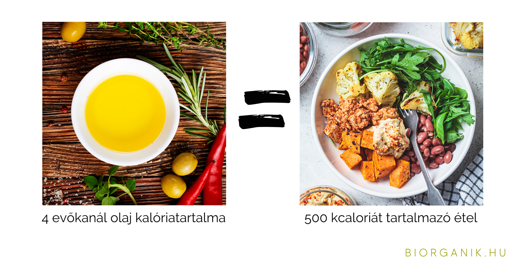 4 evőkanál olaj kalóriatartalma = 500 kcaloriát tartalmazó étel